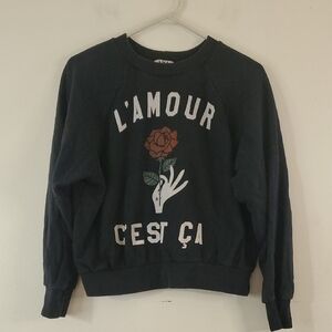 Revolve LNA Rosina Black Sweatshirt Size Small